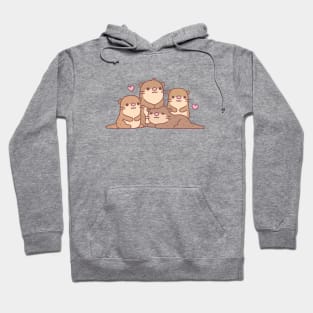 Cute Group Of Little Otters Hoodie